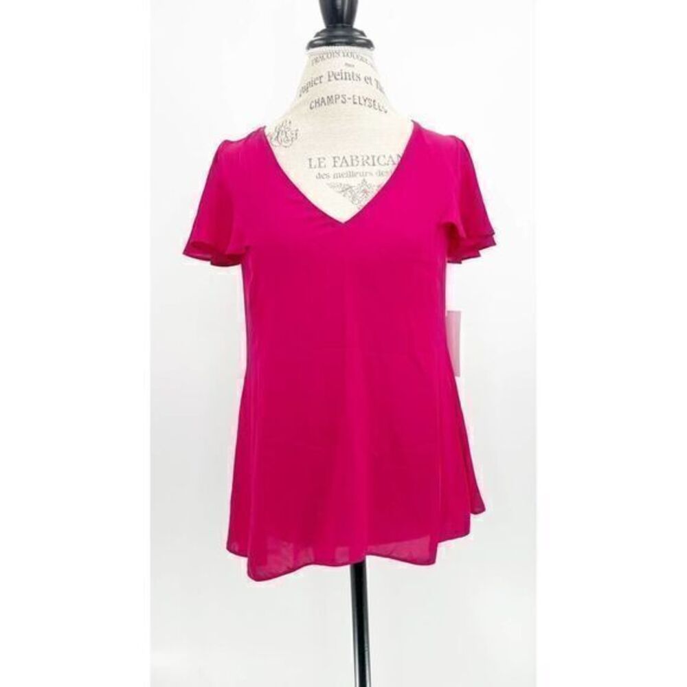 AMANDA UPRICHARD NWT Flutter Sleeve Blouse SMALL
